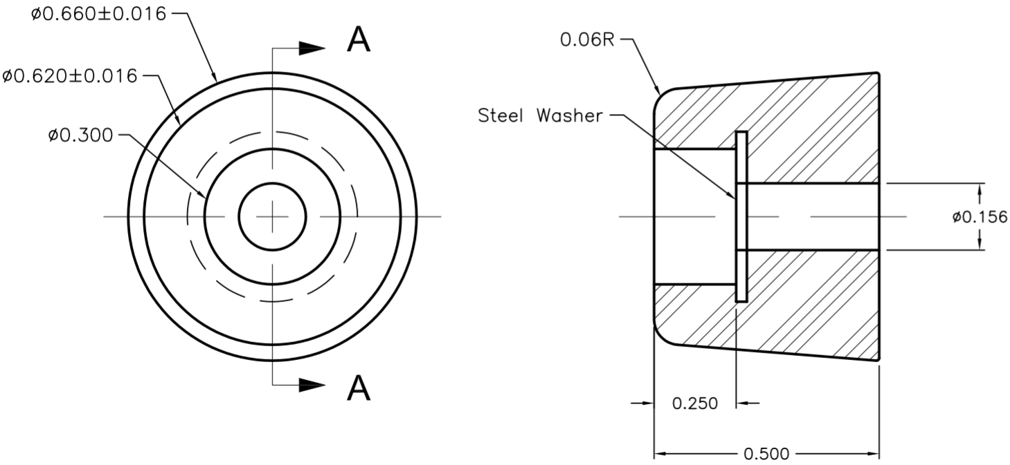 רגליות גומי עם חור לבורג MULTICOMP BG-513
